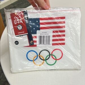 Team USA Olympic team water resistant beach bag or swimsuit bag red white blue